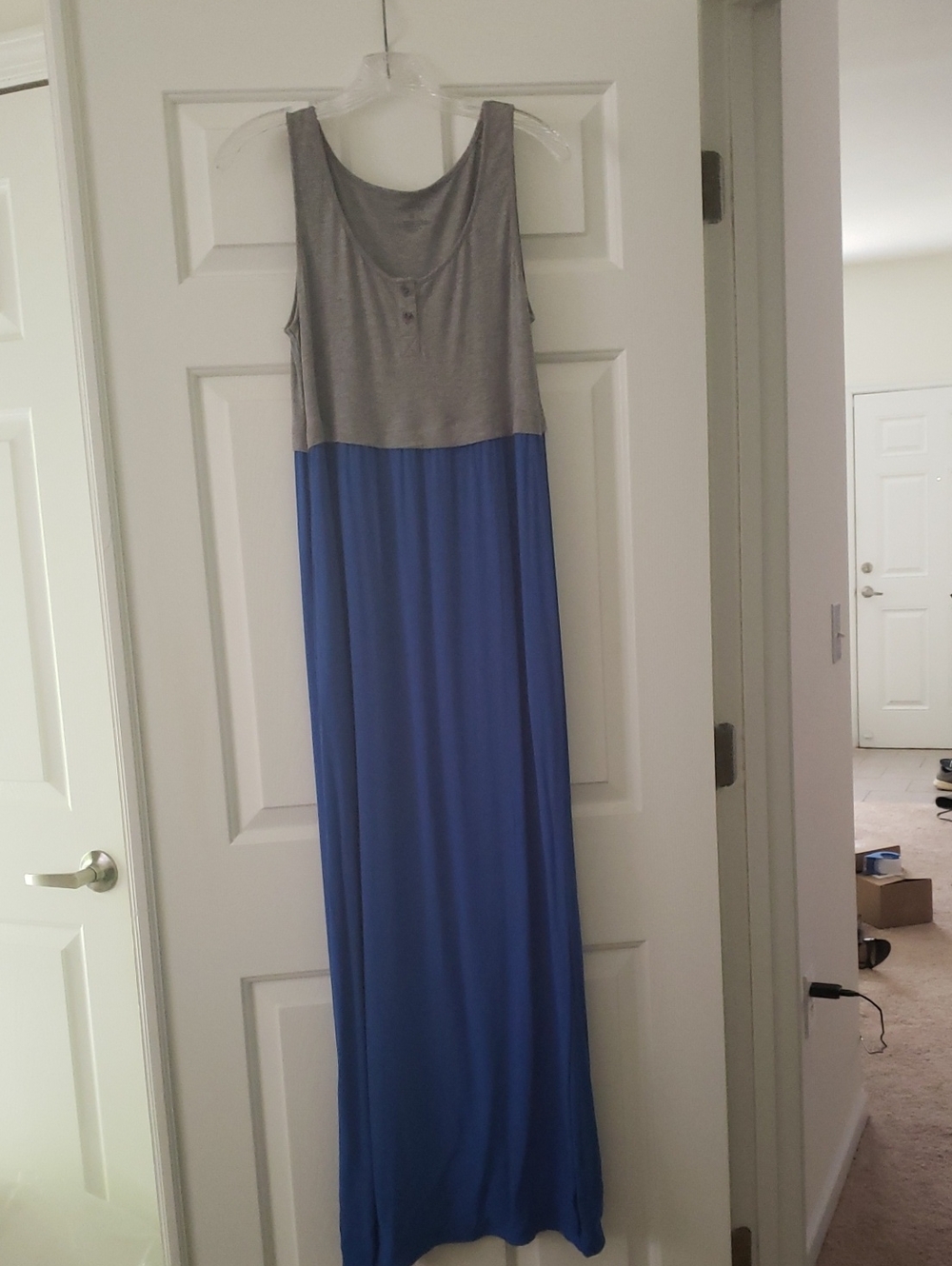 Sonoma Blue and Gray Maxi Dress